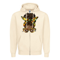 Sandshell afro bun Zipper Hoodie - HRA Design Shop