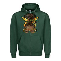 Sports Green afro bun Zipper Hoodie - HRA Design Shop