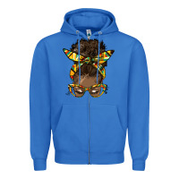 True Royal afro bun Zipper Hoodie - HRA Design Shop