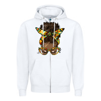 White afro bun Zipper Hoodie - HRA Design Shop