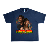 Navy afro black love matters Urban Heavy Tee - texasbilliewilder