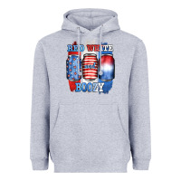 Heather Grey red white and boozy Heavyweight Hoodie - JahusDesignShop