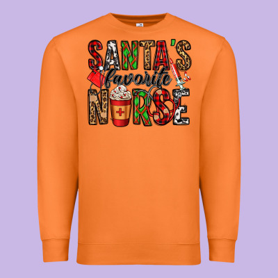 Santa's Favorite Nurse Premium Sweatshirt Designed By Jasminsmagicworld