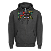 Charcoal Heather love my veteran Zipper Hoodie - CowhideDigitalArt