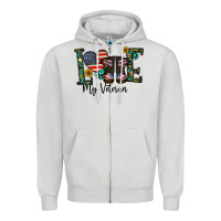 Dove Grey love my veteran Zipper Hoodie - CowhideDigitalArt