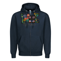 Navy love my veteran Zipper Hoodie - CowhideDigitalArt