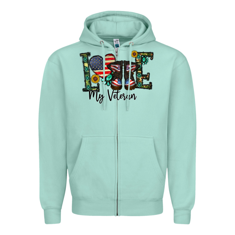 Love My Veteran Zipper Hoodie by CowhideDigitalArt | Teevron