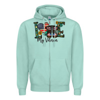 Seafoam love my veteran Zipper Hoodie - CowhideDigitalArt