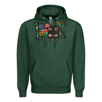 Sports Green love my veteran Zipper Hoodie - CowhideDigitalArt