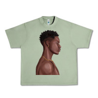 Oil Green afro black man Urban Heavy Tee - texasbilliewilder