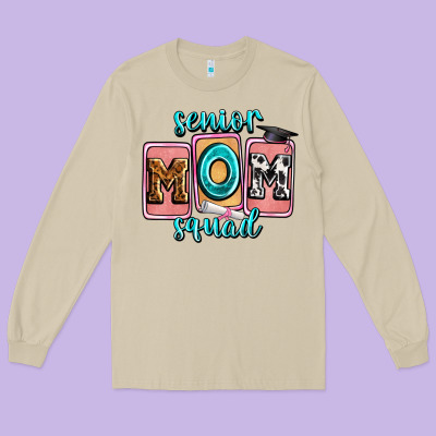 Senior Mom Squad Long Sleeve Tee Designed By Zillion Design Studio