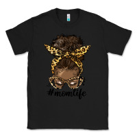 Black afro messy bun mom life Classic Tee - HRA Design Shop