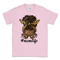Bubblegum Pink afro messy bun mom life Classic Tee - HRA Design Shop