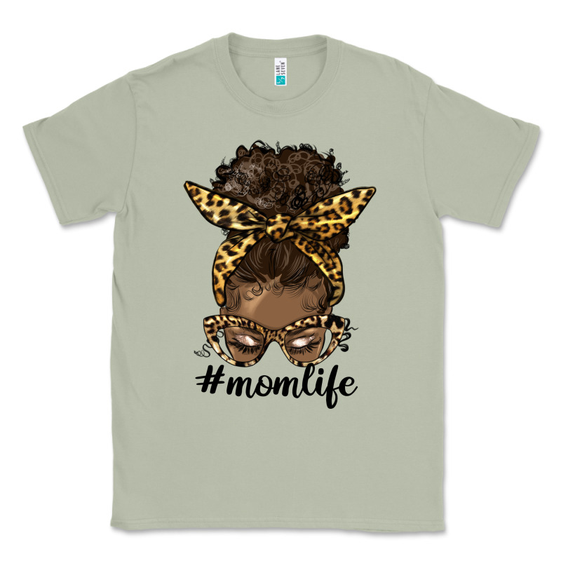 Afro Messy Bun Mom Life Classic Tee by HRA Design Shop | Teevron