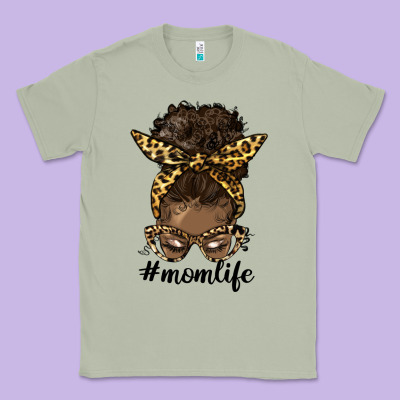 Afro Messy Bun Mom Life Classic Tee Designed By Hra Design Shop