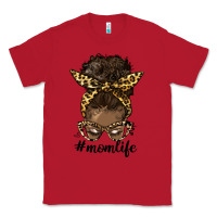 Red afro messy bun mom life Classic Tee - HRA Design Shop