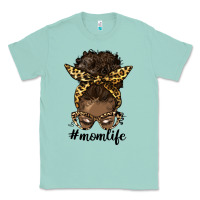Seafoam afro messy bun mom life Classic Tee - HRA Design Shop
