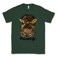 Sports Green afro messy bun mom life Classic Tee - HRA Design Shop