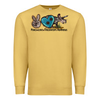 Antique Gold peace love triceratops horridus Premium Sweatshirt - LillyAllenDesigns
