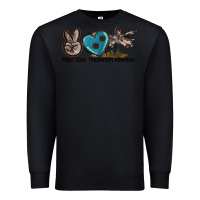 Black peace love triceratops horridus Premium Sweatshirt - LillyAllenDesigns
