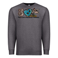 Charcoal Heather peace love triceratops horridus Premium Sweatshirt - LillyAllenDesigns