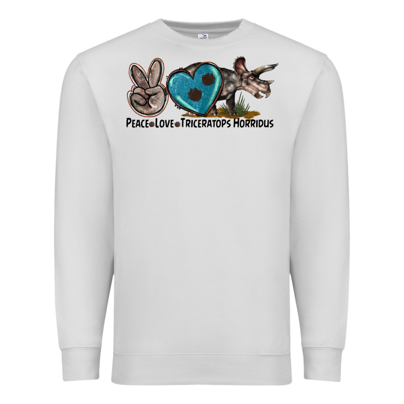 Peace Love Triceratops Horridus Premium Sweatshirt by LillyAllenDesigns | Teevron