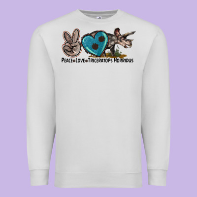 Peace Love Triceratops Horridus Premium Sweatshirt Designed By Lillyallendesigns