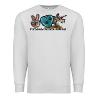 Dove Grey peace love triceratops horridus Premium Sweatshirt - LillyAllenDesigns