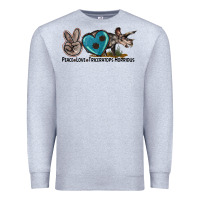 Heather Grey peace love triceratops horridus Premium Sweatshirt - LillyAllenDesigns