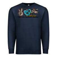 Navy peace love triceratops horridus Premium Sweatshirt - LillyAllenDesigns