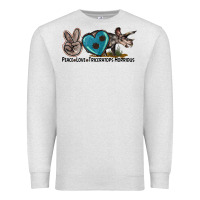 Oatmeal Heather peace love triceratops horridus Premium Sweatshirt - LillyAllenDesigns