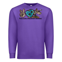 Purple peace love triceratops horridus Premium Sweatshirt - LillyAllenDesigns
