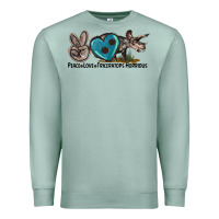 Seafoam peace love triceratops horridus Premium Sweatshirt - LillyAllenDesigns