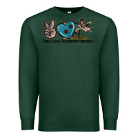 Sports Green peace love triceratops horridus Premium Sweatshirt - LillyAllenDesigns