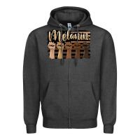 Charcoal Heather melanin american flag Zipper Hoodie - HRA Design Shop