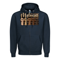 Navy melanin american flag Zipper Hoodie - HRA Design Shop