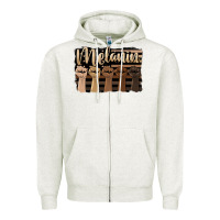 Oatmeal Heather melanin american flag Zipper Hoodie - HRA Design Shop