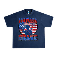 Navy honor the brave Urban Heavy Tee - Zillion Design Studio