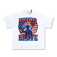 White honor the brave Urban Heavy Tee - Zillion Design Studio