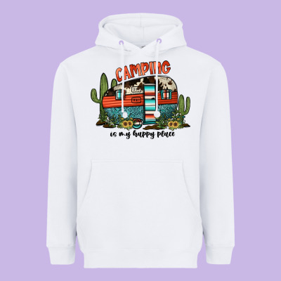 Camping Is My Happy Place Heavyweight Hoodie Designed By Jahusdesignshop