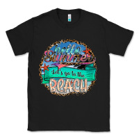 Black Hello Summer Let's Go To The Beach Classic Tee - SublimationCraftShop