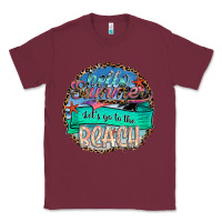 Burgundy Hello Summer Let's Go To The Beach Classic Tee - SublimationCraftShop