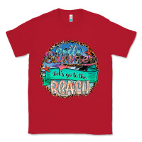 Red Hello Summer Let's Go To The Beach Classic Tee - SublimationCraftShop