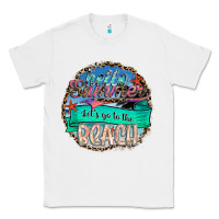 White Hello Summer Let's Go To The Beach Classic Tee - SublimationCraftShop