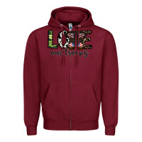 Burgundy love our troops Zipper Hoodie - CowhideDigitalArt