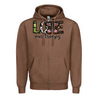 Chestnut love our troops Zipper Hoodie - CowhideDigitalArt