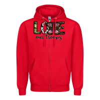 Red love our troops Zipper Hoodie - CowhideDigitalArt