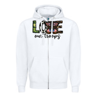 White love our troops Zipper Hoodie - CowhideDigitalArt