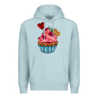 Blue Mist valentines day cupcake Premium Hoodie - AdoDesignShop