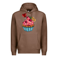 Chestnut valentines day cupcake Premium Hoodie - AdoDesignShop